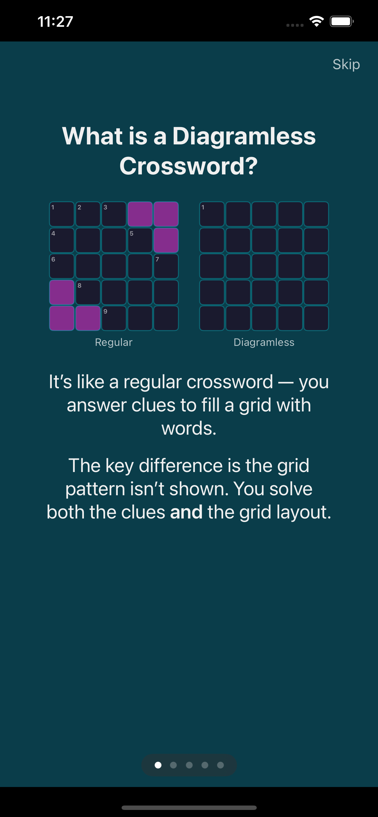 GridSpace onboarding - What is a Diagramless Crossword